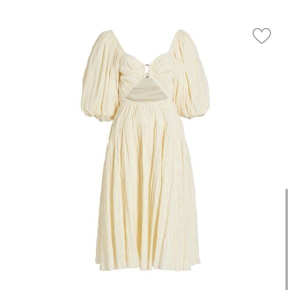 SOVERE Mercy Reversible Midi-Dress Revolve French Vanilla Puff Sleeve Size M​ - Picture 7 of 7